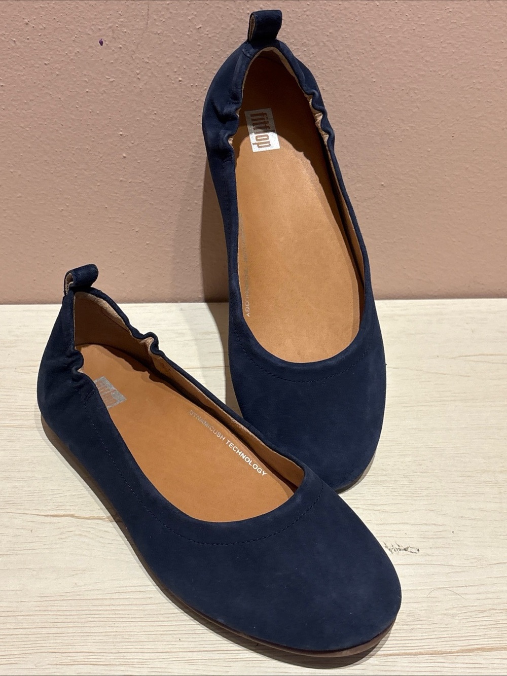 FitFlop Allegro Blue Suede Slip On Flats Ballet Shoes Sz 7